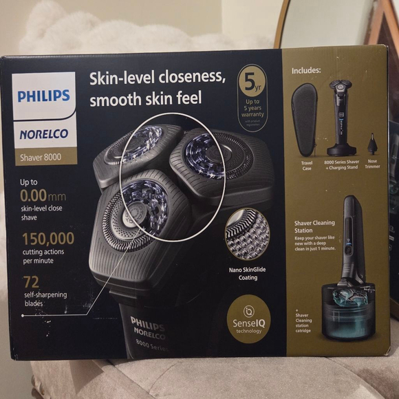 Philips Other - Men's Philips Norelco Shaver 8000 One Size Black Gold BRAND NEW JUST L OPEN BOX